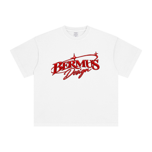 260GSM Unisex Heavyweight Re-Washed Distressed Crew Neck T-shirt White