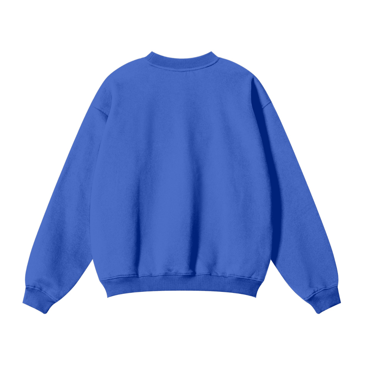 345GSM Men's Solid Color Crewneck Sweatshirt Cyan Blue
