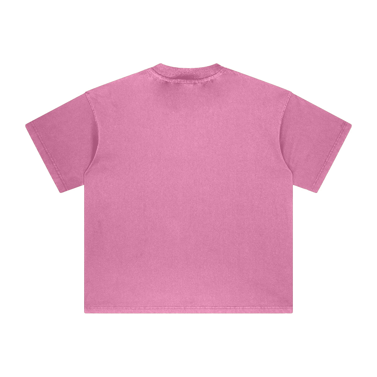 260GSM Unisex Heavyweight Re-Washed Distressed Crew Neck T-shirt Pink