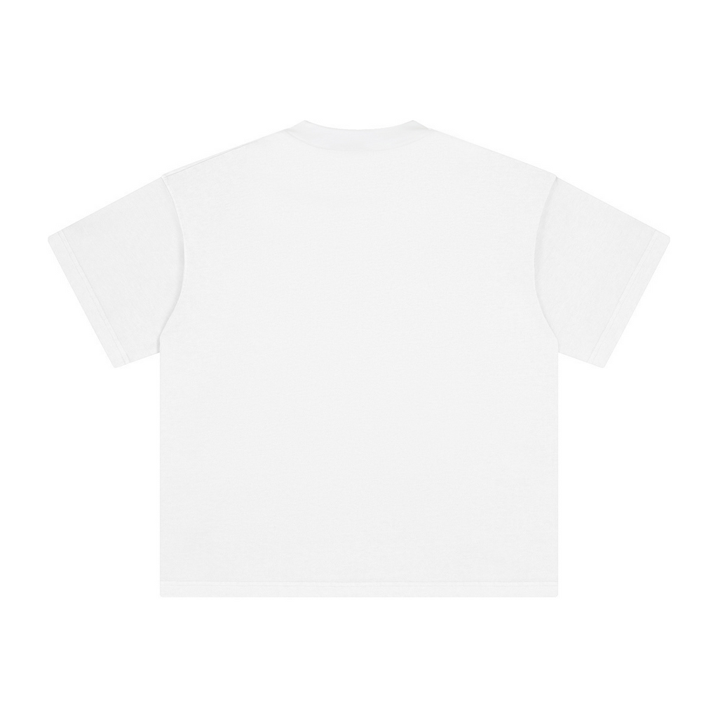 260GSM Unisex Heavyweight Re-Washed Distressed Crew Neck T-shirt White