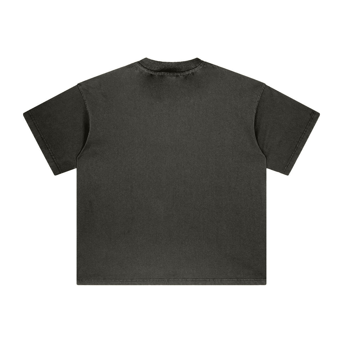 260GSM Unisex Heavyweight Re-Washed Distressed Crew Neck T-shirt Dark gray