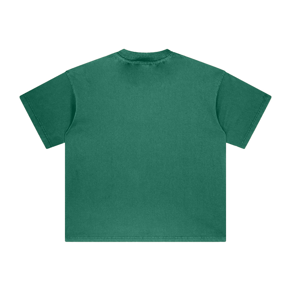 260GSM Unisex Heavyweight Re-Washed Distressed Crew Neck T-shirt Green
