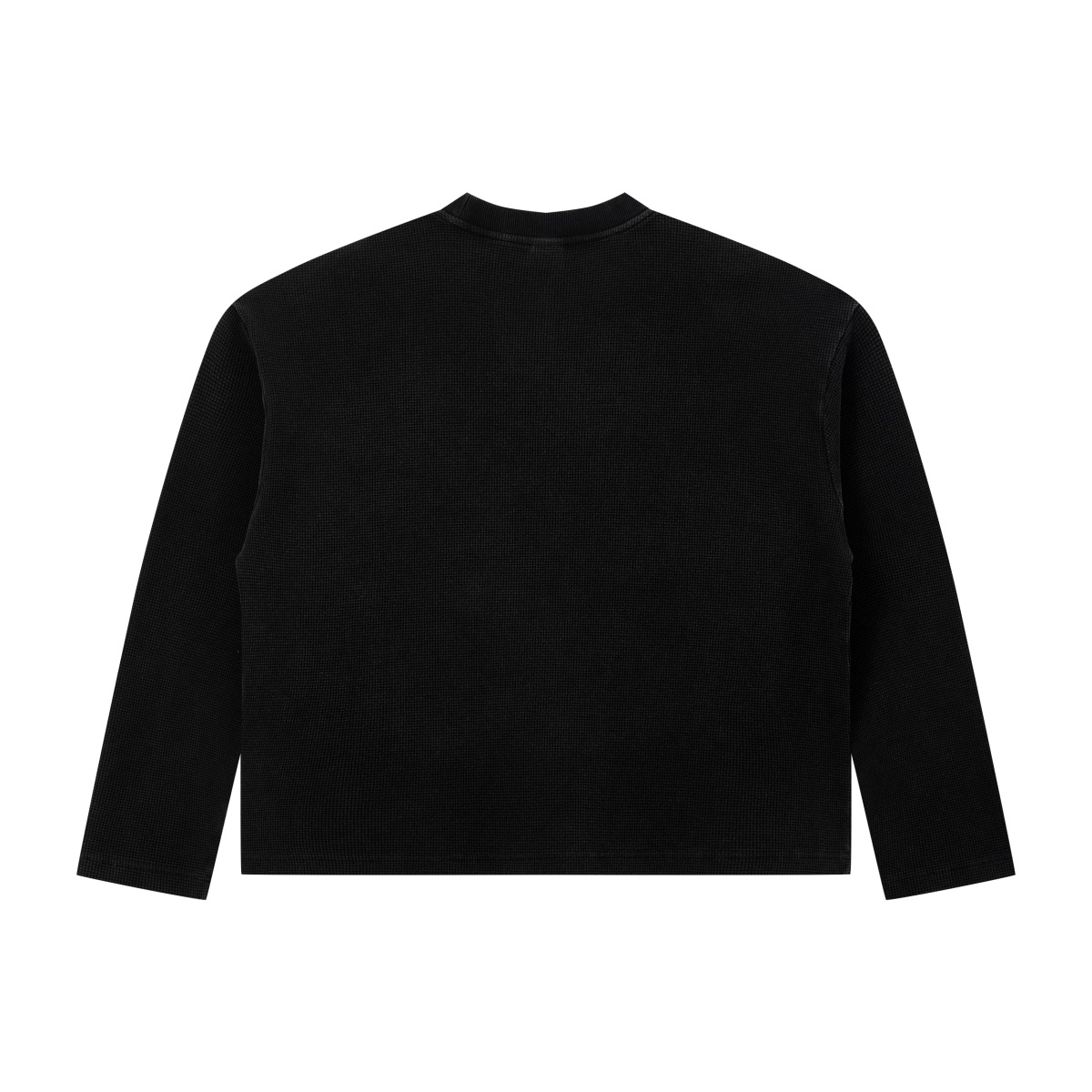 280GSM Men's Vintage Snow-Wash Boxy Waffle Long-Sleeve T-Shirt Snoeflake