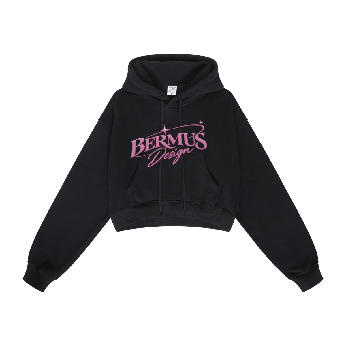 345GSM Women’s Heavyweight Cropped Fleece Hoodie Black